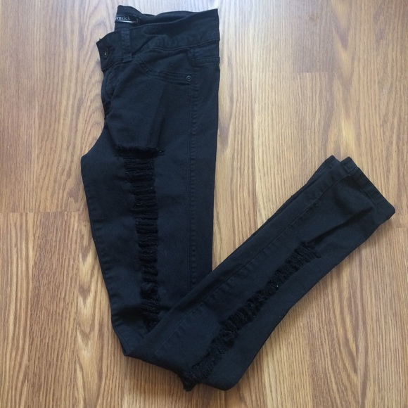 Lovesick Denim - Lovesick Distressed Black Skinny Jeans